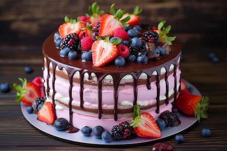 巧克力的水果蛋糕背景图片
