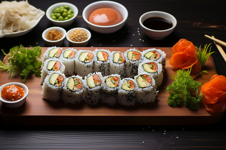 美味的美食寿司背景图片