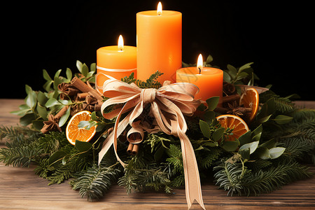 圣诞自制素材自制的节日烛光蜡烛背景