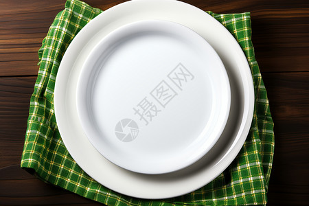 极简风格的陶瓷餐盘背景图片
