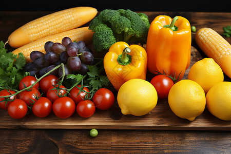 健康饮食的新鲜蔬果背景图片