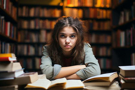 正在学习的女大学生背景图片