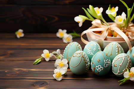 精美的复活节彩蛋背景图片