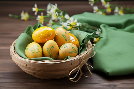 传统温馨的复活节彩蛋背景图片