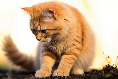 晒阳光的橘猫阳光下一只猫背景