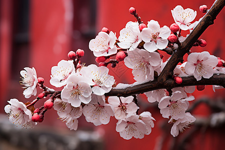 冬日梅花背景图片