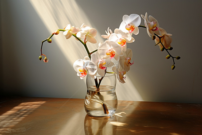 室内家居的兰花花瓶图片
