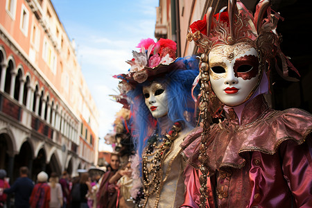狂欢节游行威尼斯面具高清图片