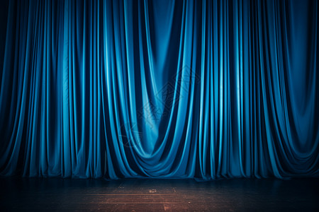 华丽蓝色华丽的剧院舞台幕布背景