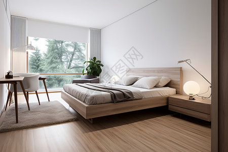 白色现代卧室高清图片