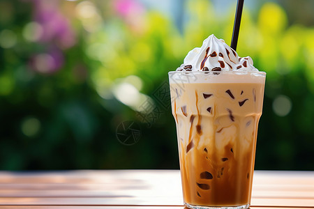 夏日的冰镇咖啡背景图片