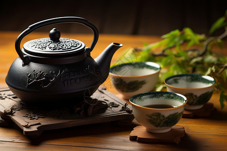 复古的茶文化背景图片