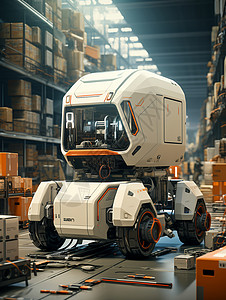 高效运输的仓库机器人背景图片