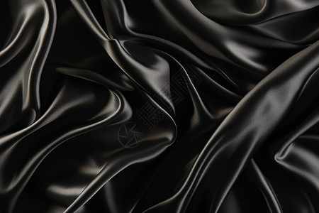 优雅丝滑的黑色丝绸背景图片