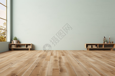 室内简约的木地板设计背景图片