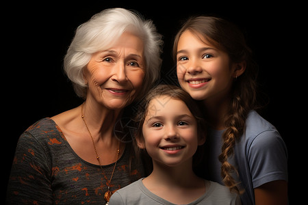 可爱老奶奶幸福的三代人背景