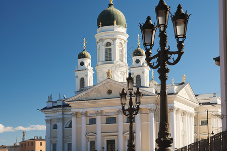 白色的天主教堂背景图片