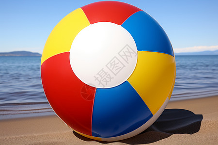 海滩上的塑料球背景图片