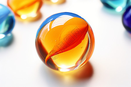 红叶玻璃球游戏玻璃珠高清图片