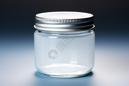 透明盖子银色盖子的玻璃罐子背景