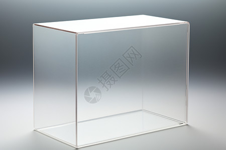 波浪线矩形长方体透明盒子背景