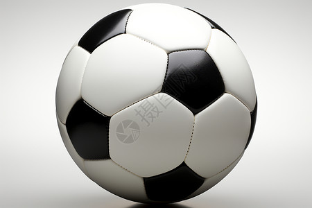 黑白足球在白色背景上高清图片