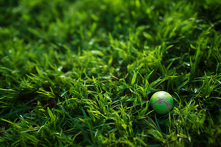 草坪上的绿色球背景图片
