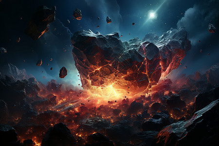 太空陨石的奇妙细节背景图片
