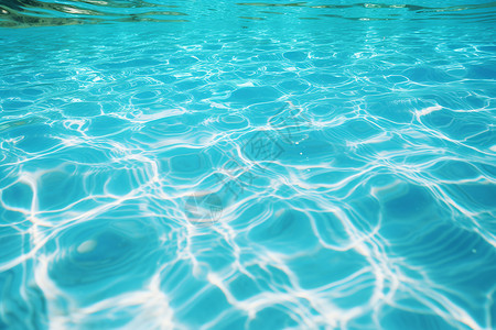 蓝色的池水水面反射高清图片