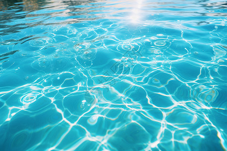 夏日泳池夏天水反射高清图片