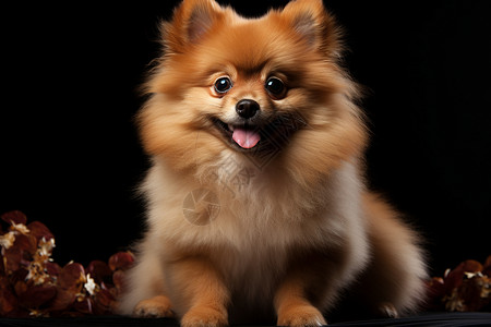 毛茸茸的小狗背景图片