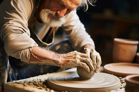 制作陶器的陶匠背景