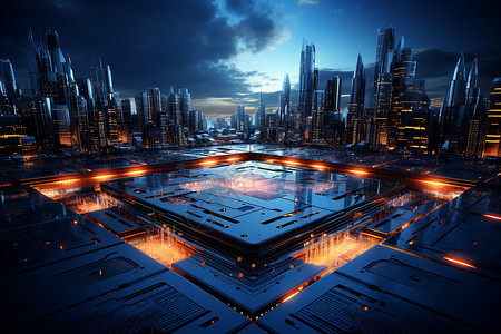 科技未来城市背景图片