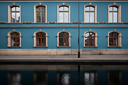 蓝色建筑背景图片