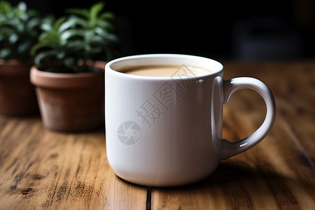 白色咖啡杯背景图片