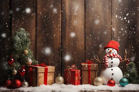 礼物和圣诞树高清图片