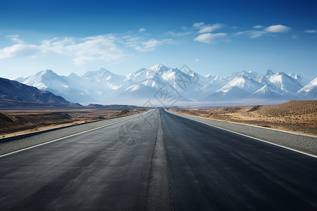 山脉公路与蓝天白云背景图片