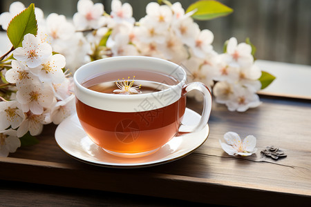 美丽的樱花茶高清图片