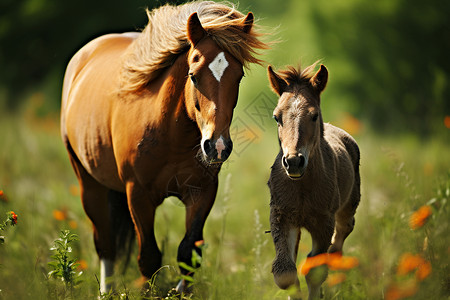 马驹与小马背景图片