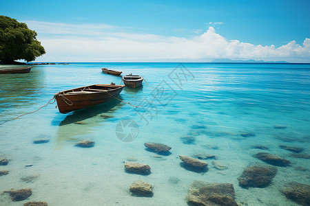 海边休假海边的小船背景