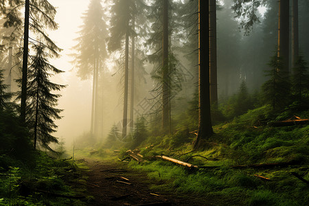 林间迷雾背景图片