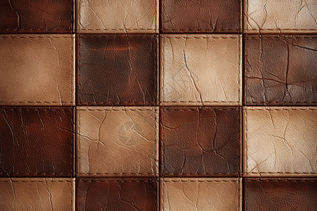 复古奢华的棕色方形皮革背景图片