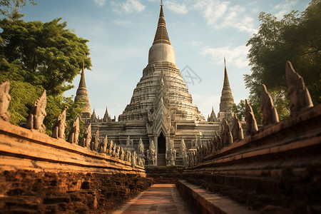 古老佛教建筑背景图片