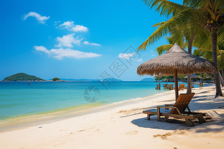 热带沙滩背景图片