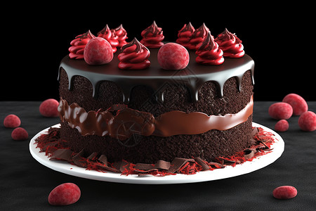 美味诱人的巧克力蛋糕背景图片