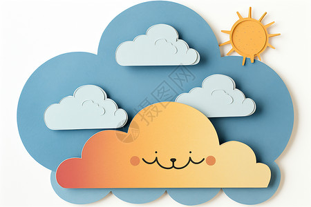 彩色云朵天气彩色的云朵插画