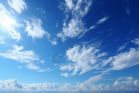 晴空万里素材蓝天白云的天空景观背景