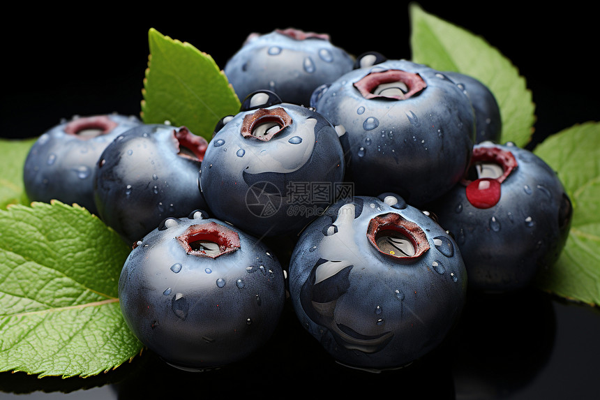 美味多汁的蓝莓水果图片