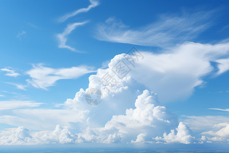 朗朗蓝天白云飘飘的美丽景观高清图片