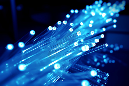 蓝色高科技光纤网高清图片